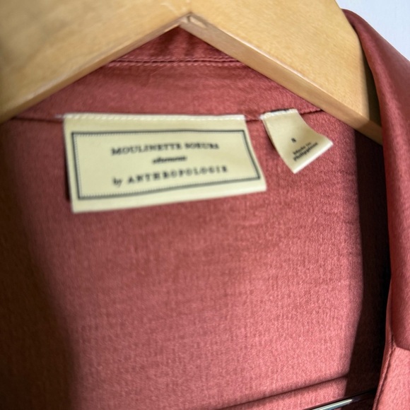 Moulinette Soeurs by Anthropologie Wrap Blouse Size Small Cinnamon - Picture 4 of 6